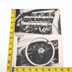 Aston Martin DB4GT Zagato Interior Black & White PrintAd Motor Sport Illustrated